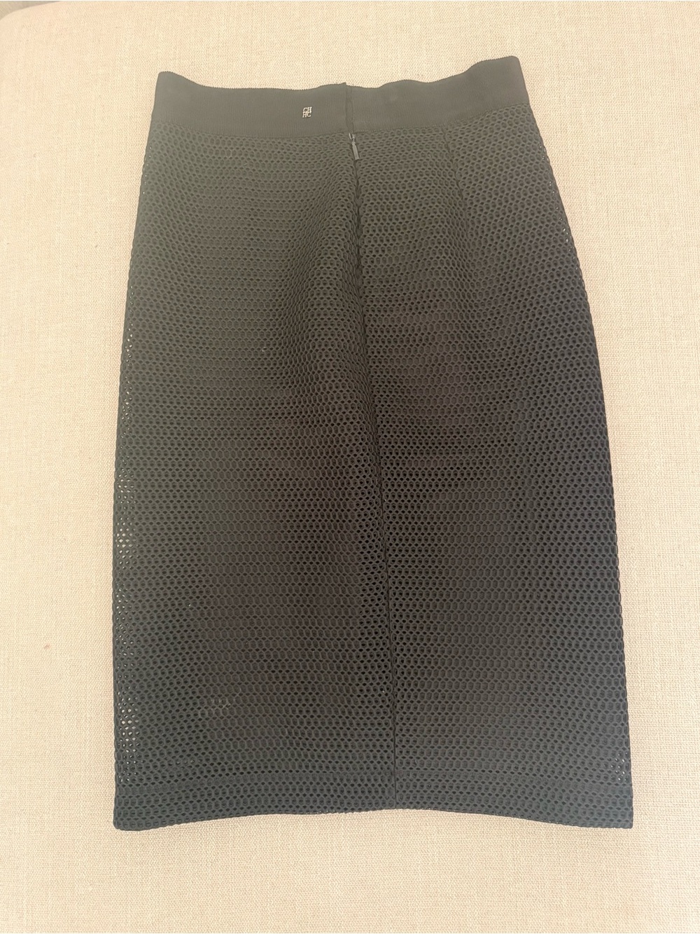 Carolina Herrera Black Mesh Pencil Skirt